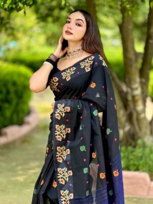 ‎🥻টাঙ্গাইলের তাঁতের তৈরি পিওর সুতি শাড়ি 🖤 Code -100-12