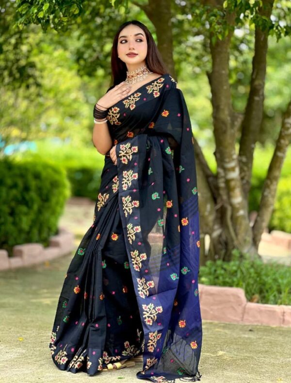 ‎🥻টাঙ্গাইলের তাঁতের তৈরি পিওর সুতি শাড়ি 🖤 Code -100-12 - Image 2