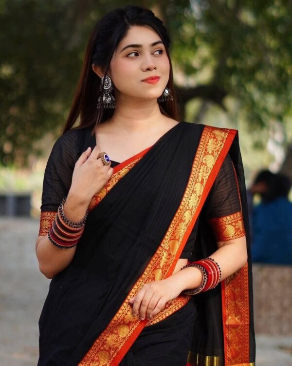 ‎🥻টাঙ্গাইলের তাঁতের তৈরি পিওর সুতি শাড়ি 🖤 Code -100-23 - Image 2