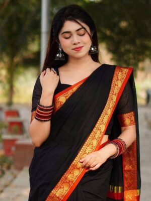 ‎🥻টাঙ্গাইলের তাঁতের তৈরি পিওর সুতি শাড়ি 🖤 Code -100-23